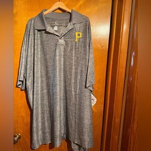 Majestic Heather Gray Polo with Yellow Emblem